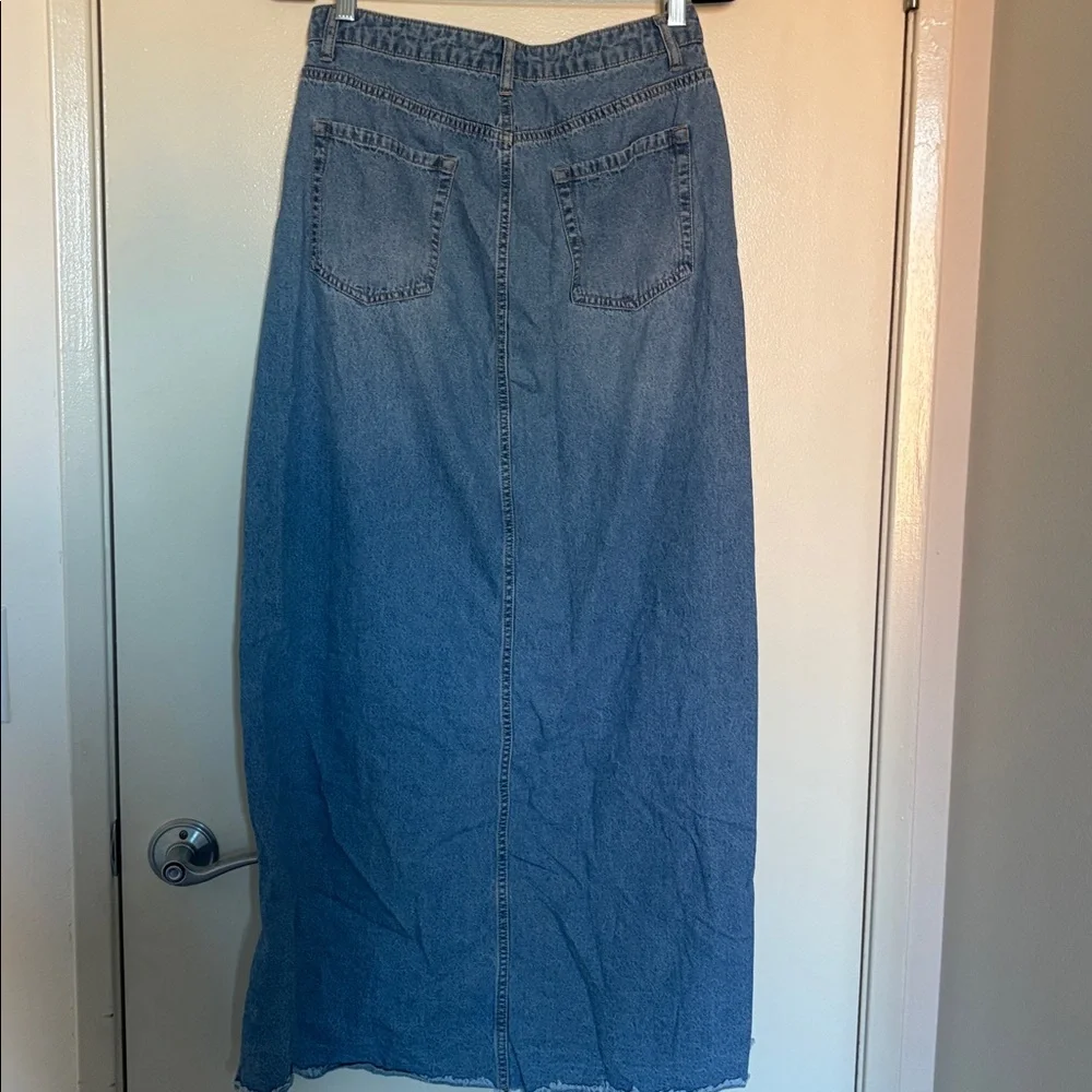 Blue Denim Maxi Skirt - Picture 3 of 3